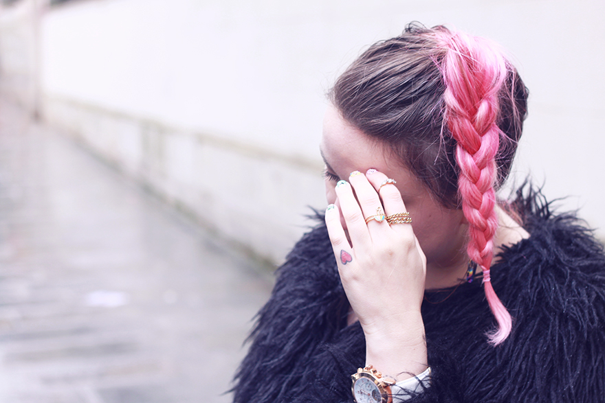 pink braid ombre hair