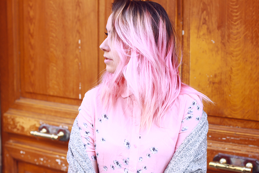 whitepepper dress pink hair